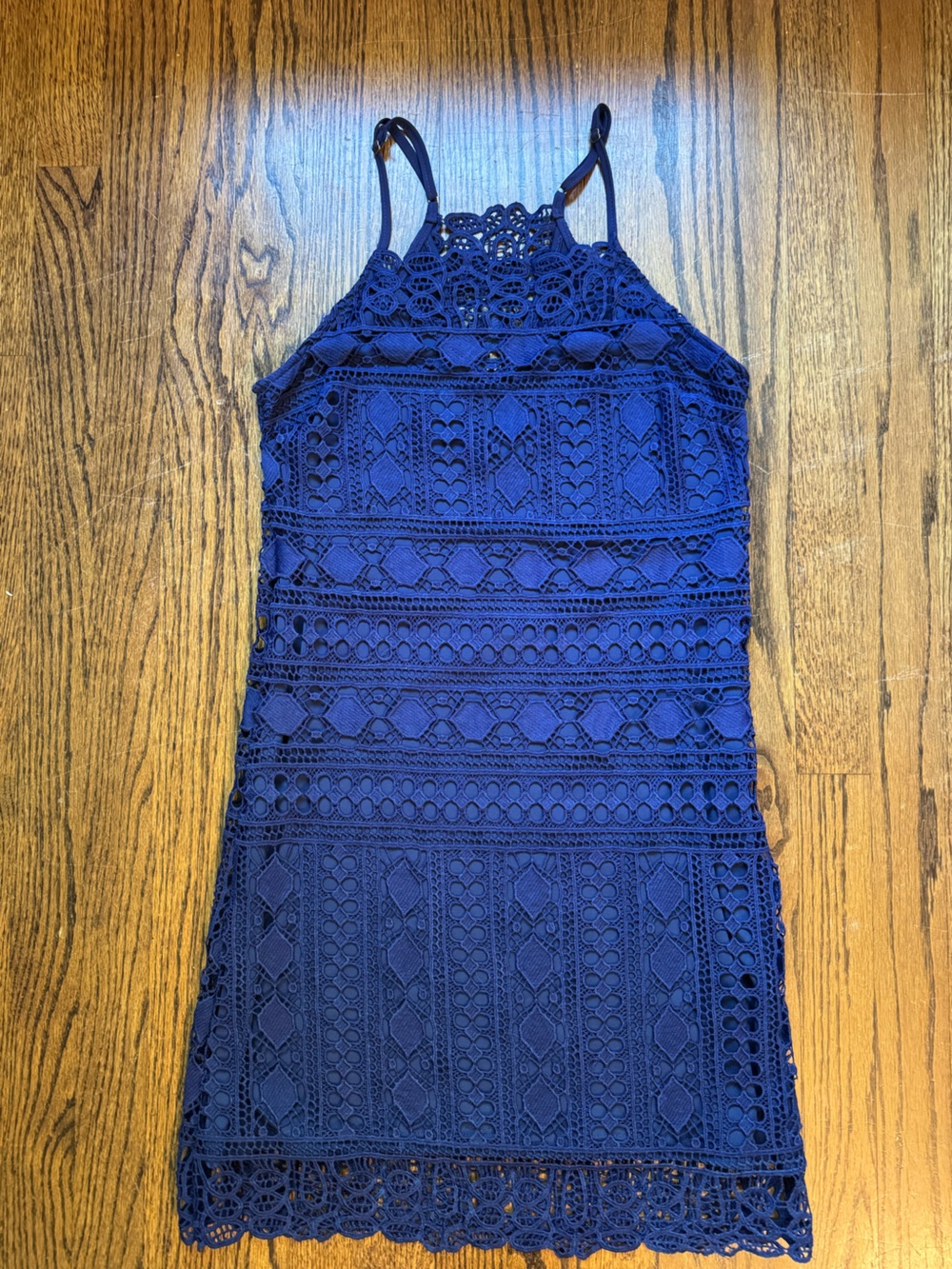 Blue Crochet Lace Bodycon Dress